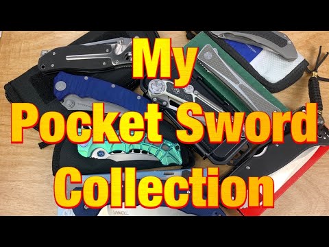 My Collection of Pocket Swords !!  Some of the best big folders made !! Wild / Crazy & Way Cool !!!
