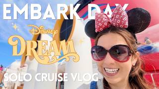 Solo Cruising on the DISNEY DREAM! | Embarkation day vlog 🛳️✨