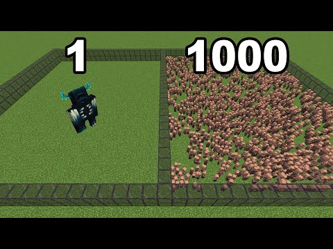 warden vs 1000 baby villagers