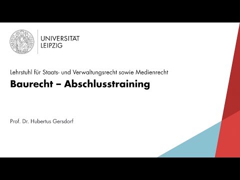 Baurecht – Abschlusstraining