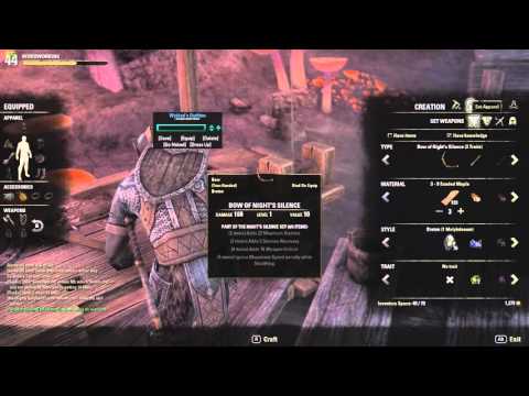 ESO how to craft item sets and small details about it.