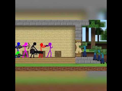 Stickman VS Minecraft: Zombie Apocalypse Base -