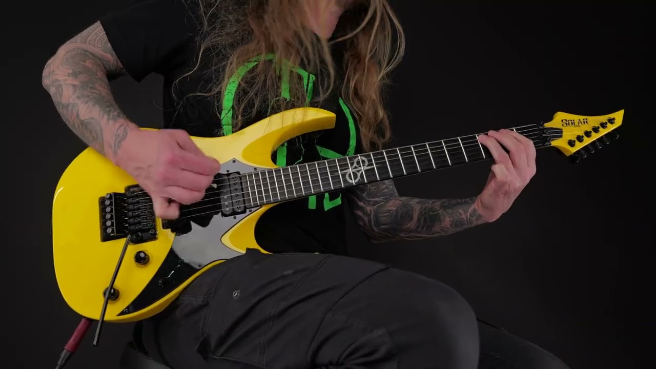 Solar AP1.6FRTY+ Electric Guitar - Taxi Yellow Gloss w/Black Pickguard