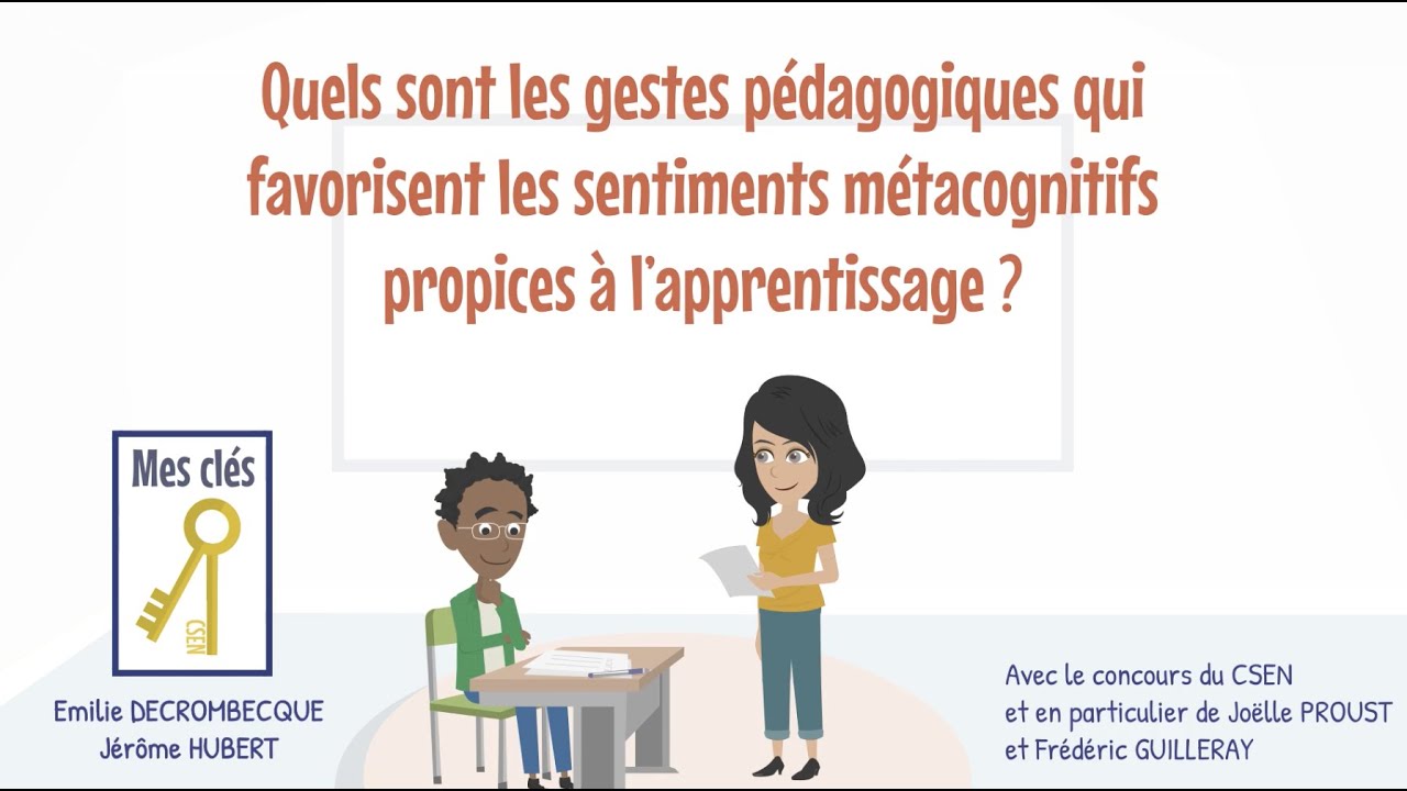 "MES CLÉS" :  "POUR FAVORISER LES SENTIMENTS MÉTACOGNITIFS"