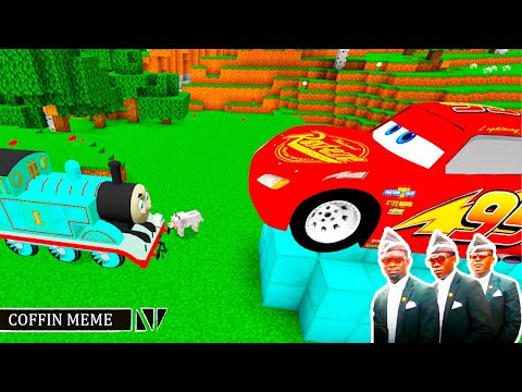 Paw patrol VS the Lightning McQueen VS Thomas in Minecraft - Coffin Meme The tank Engine