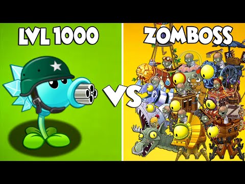 PvZ 2 SNOW PEA Level 1000 Attack All Final Boss in Plants vs Zombies 2 Mod