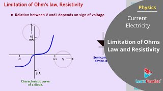 Current Electricity Class 12 Physics - Limitation of Ohms Law and Resistivity