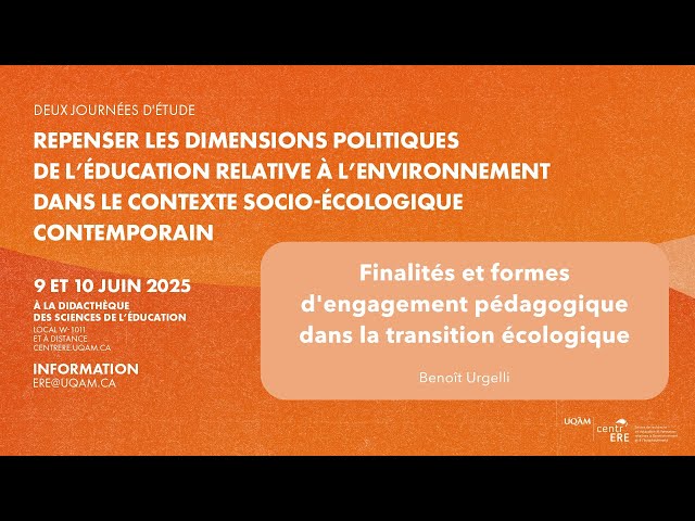 Éditorial: «Finalités et formes d’engagement pédagogique dans la transition écologique»