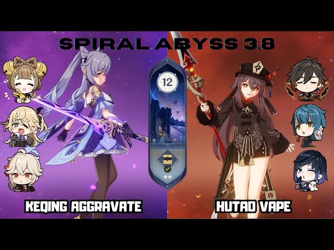 C2 Keqing Aggravate & C1 Hu Tao Vape | 3.7 Spiral Abyss Floor 12 | Genshin Impact