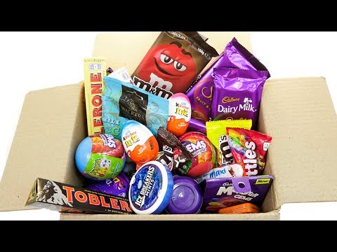 Lot's Of Candies Unboxing Kinder Joy, Dairy milk silk, m&m, smarties, lot of chocolates, candies