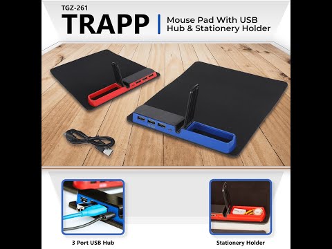 Mouse Pad with USB Hub & Stationery Holder