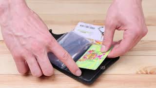 Візитниця вертикальна Shvigel 13909 шкіряна чорна