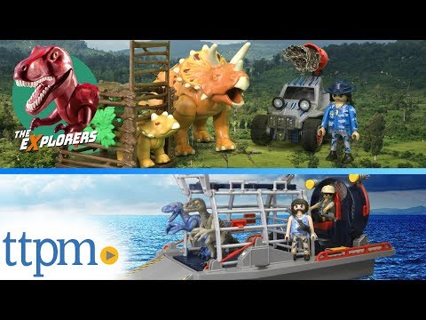 The Explorers Enemy Quad with Triceratops and Enemy Airboat with Raptors from Playmobil
