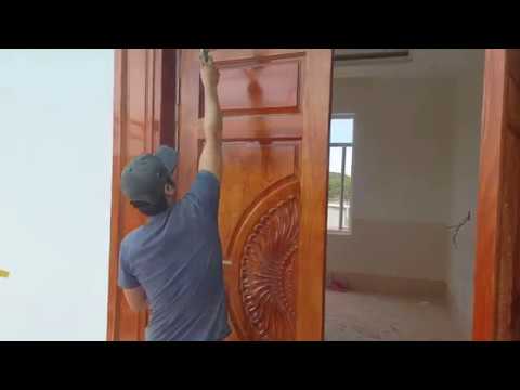 Cách pha bóng gương 2K sơn cửa gỗ tại công trình - Pu painting process on wood