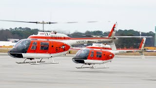 TH-57C Sea Ranger at PDK Airport: Up close view, Engine Startup and Takeoff