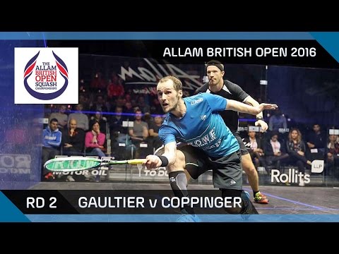 Squash: Gaultier v Coppinger - Allam British Open 2016 - Men's Rd 2 Highlights