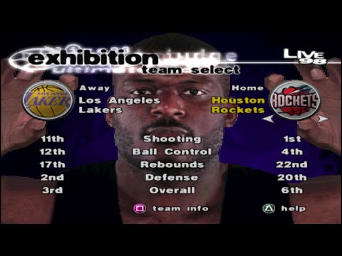 NBA Live 98 - Lakers vs Rockets - Highlights - Includes introduction video and the halftime show