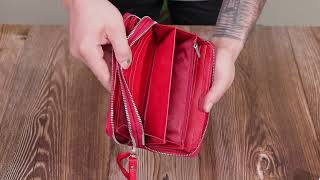 Яркий женский кошелек-клатч с двумя отделениями на молниях ST Leather 19430 красный