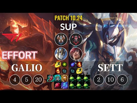 T1 Effort Galio vs Sett Sup - KR Patch 10.24