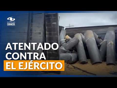 Video de la volqueta desde donde miembros del ELN lanzaron artefactos explosivos contra el Ejército
