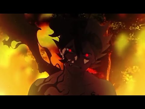 Asta's first demon form in witch forest.
