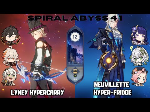 C0 Lyney Mono Pyro & C0 Neuvillette Hyper-Fridge | 4.1 Spiral Abyss Floor 12 | Genshin Impact