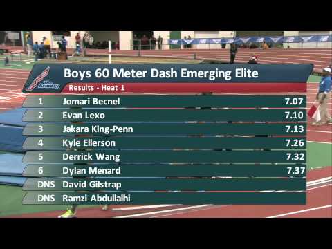 Boys 60m EE Prelim Heat 1 - New Balance Nationals Indoor 2014