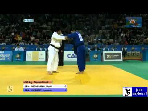 Judo 2012 World Cup Prague: Nishiyama (JPN) - Gobert (FRA) [-90kg] semi-final