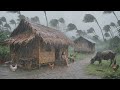 RURAL LIFE IN ASIA S BIGGEST WIND STORM RAIN WALK FOR RELAXATION