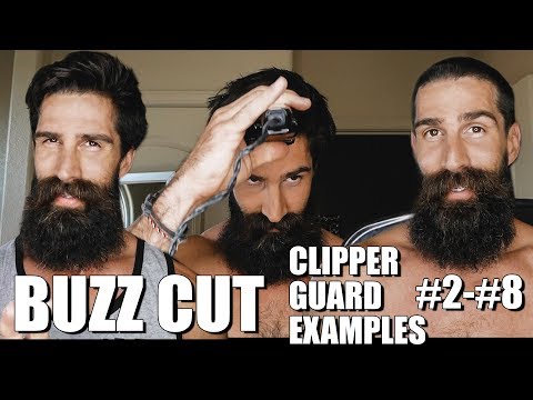 DIY BUZZ CUT (EXAMPLES OF CLIPPER GUARDS #2-#8)