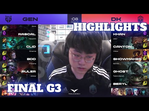 DK vs GEN - Game 3 Highlights | Grand Finals 2021 LCK Spring | DAMWON Kia vs Gen.G G3