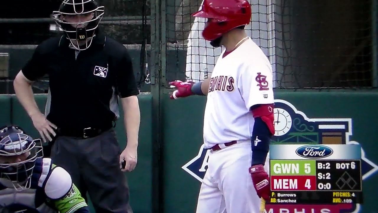 Memphis'  Ali Sanchez ejected from game for arguing balls and strikes vs. Gwinnett