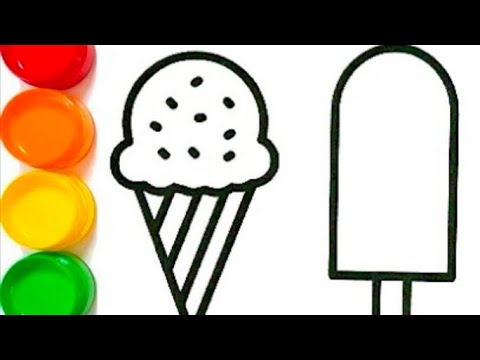 drawing for kids 🍨🍦🍦 ice cream drawing Painting with coloring oil pastels art