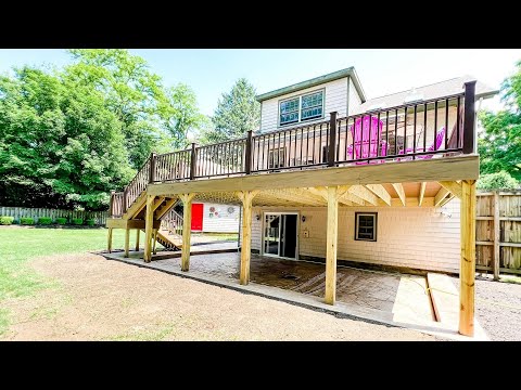 Tour of Deck with Stamped Concrete Patio Beneath