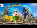 Franklin Shinchan Find A Baby Godzilla Godzilla Attacks The City GTA 5 Malayalam
