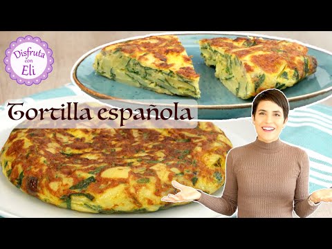 Tortilla Española de Papas con Espinaca y Champiñones / Tortilla de patatas / Tapas españolas