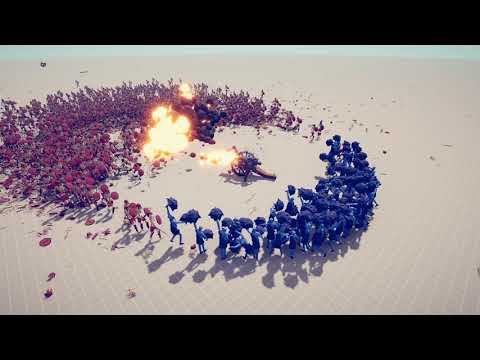 TABS Bomb cannon vs HUGE 3000 skeleton army