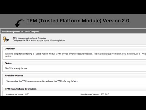 What is TPM (Trusted Platform Module) Version 2.0? | Check TPM Version | Basics Of Computer007 |