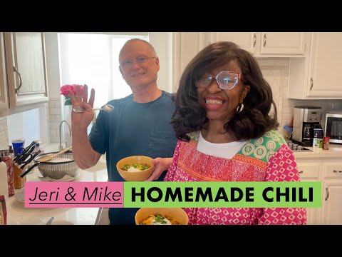 Jeri & Mike in the kitchen, making Homemade Chili