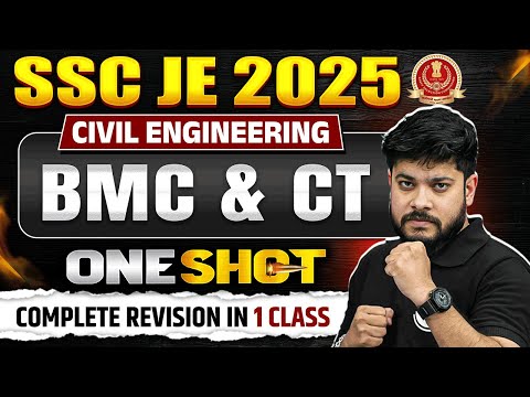 BMC & CT In ONE SHOT | SSC JE Civil Engineering Classes | Building Material & Construction