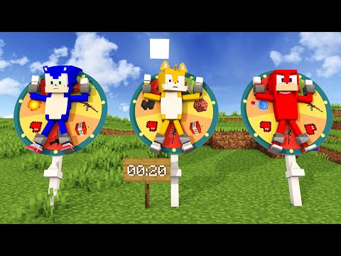 Sonic.EXE + Knuckles and Tails On The Wheel of Fortune Meme - (Minecraft Animation) FNF