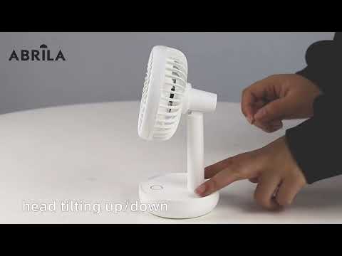 Vídeo de LEMOSIN Mini Ventilador Sobremesa Inalámbrico Blanco Fabrilamp