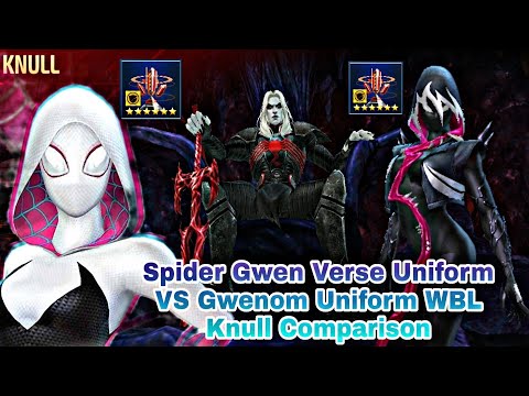 Spider Gwen Verse Uniform VS Gwenom Uniform WBL Knull Comparison - Marvel Future Fight