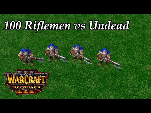 Warcraft 3: Reforged BETA - 100 Riflemen vs Ghouls, Crypt Fiends, Abominations