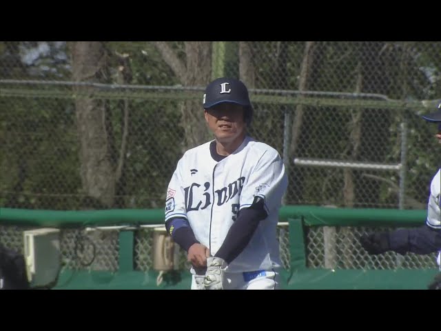 【ファーム】代打で結果を残す!! ライオンズ・陽川尚将のタイムリーヒットで勝ち越しに成功!! 2024年3月27日 埼玉西武ライオンズ 対 千葉ロッテマリーンズ