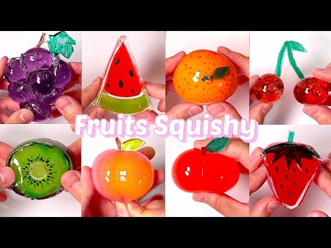 과일 🍇🍉 🍊🍒🥝🍑🍎🍓 말랑이 모아보기 - DIY Fruits Squishy with Nano Tape Series! 🟣Part1🟣