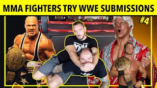 MMA FIGHTERS TRY WWE SUBMISSIONS FOR REAL! #4 | Legit or Fake?