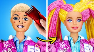 NEW AWESOME HAIRSTYLE FOR DOLL || Rich Vs Broke Transformation! Cute Tiny Crafts &amp; Hacks by 123 GO!