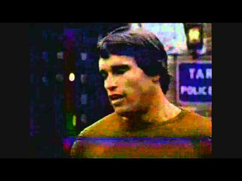 Schwarzennegger torso and tight jeans