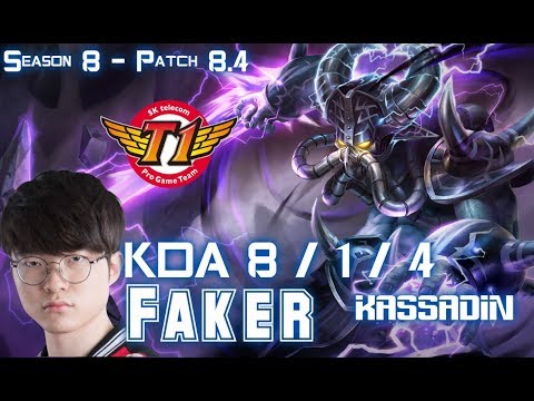 SKT T1 Faker KASSADIN vs KARMA Mid - Patch 8.4 KR Ranked